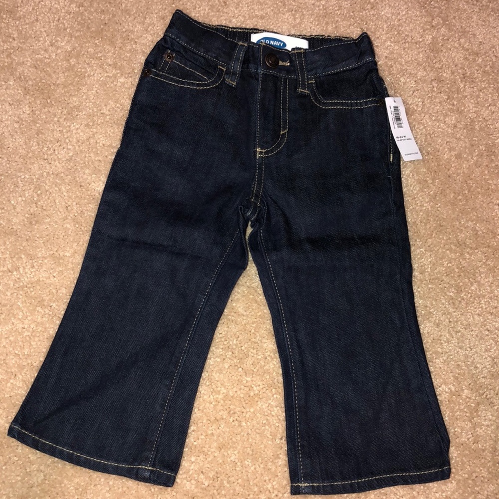 Dark wash boot cut jeans